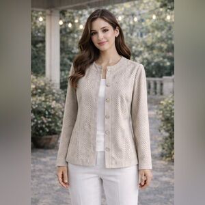 RQT Light Tan Perforated Faux Suede Jacket